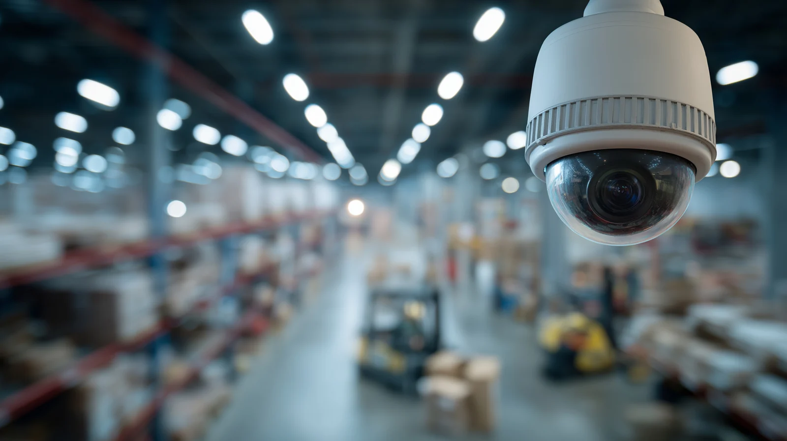 Cámara de CCTV instalada para videovigilancia y control de acceso